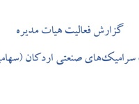 گزارش فعالیت هیات مدیره سرامیکهای صنعتی اردکان برای سال 1401